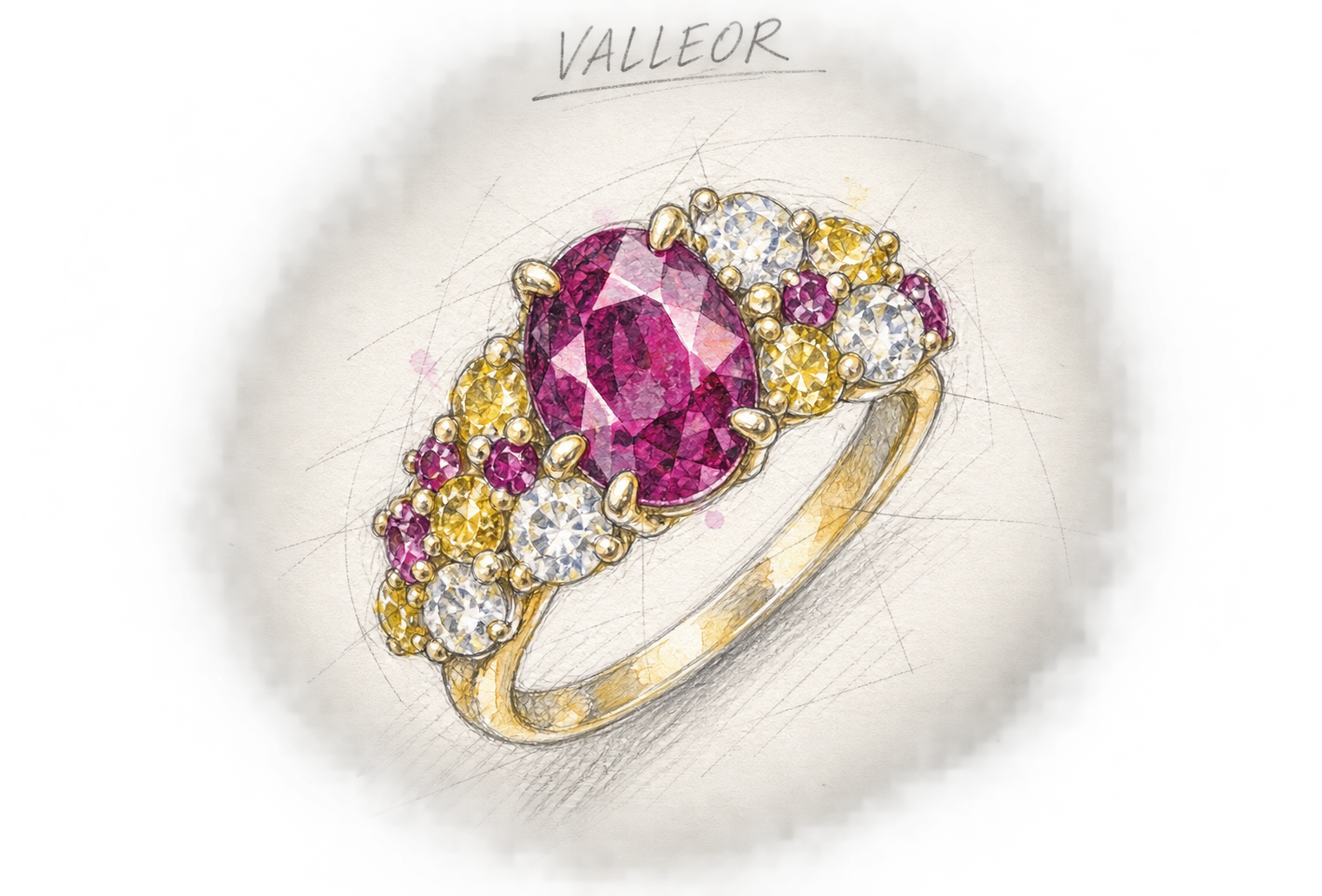 Purple Sapphire Ring design study