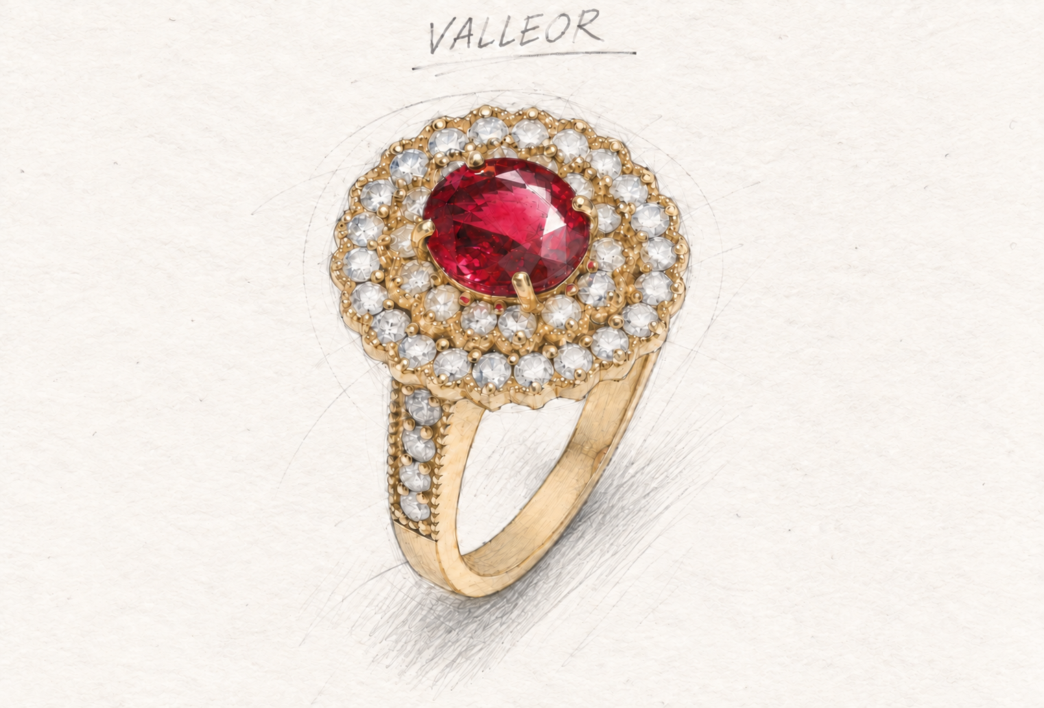 Pigeon Blood Ruby Ring design study