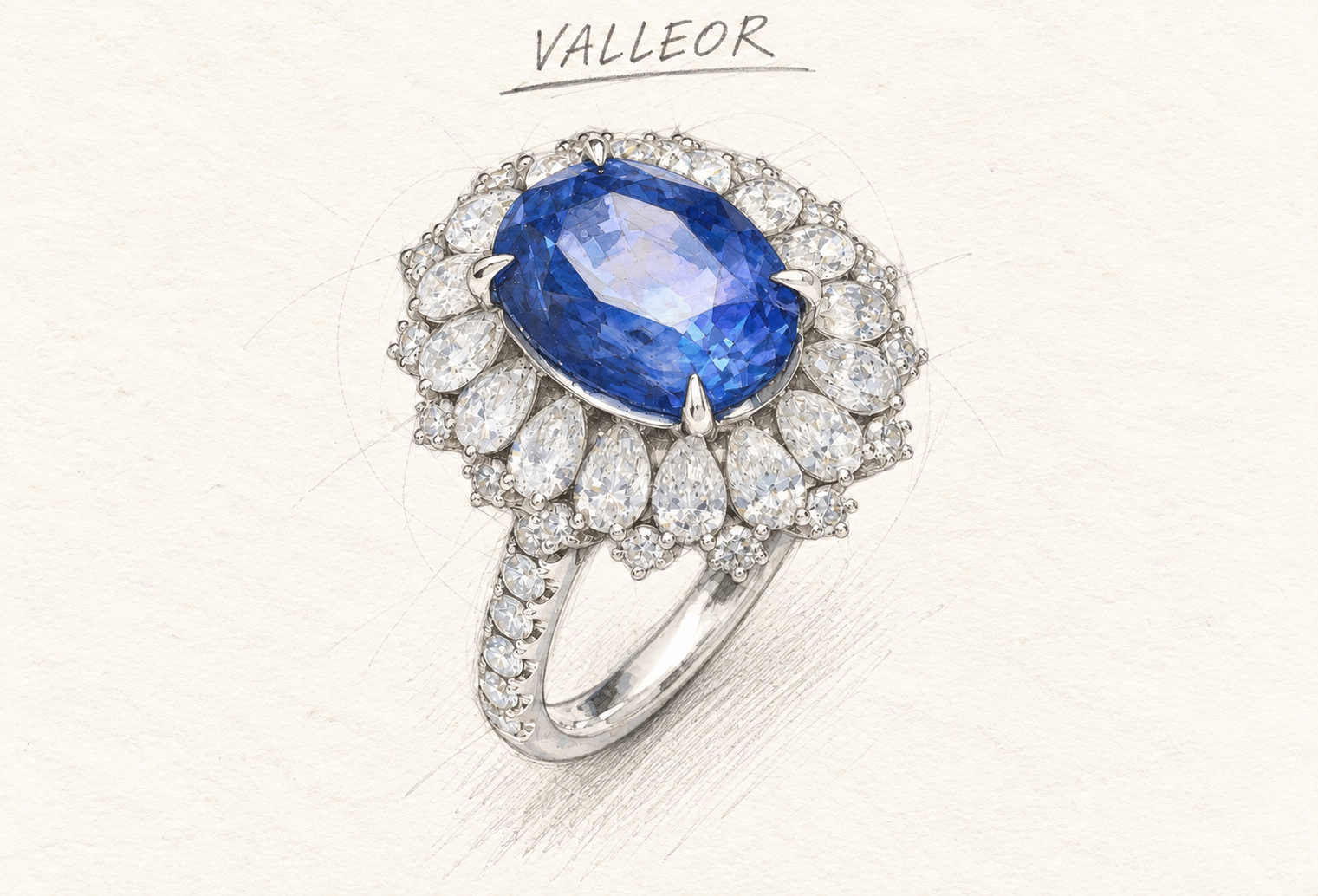 Royal Blue Sapphire Ring design study
