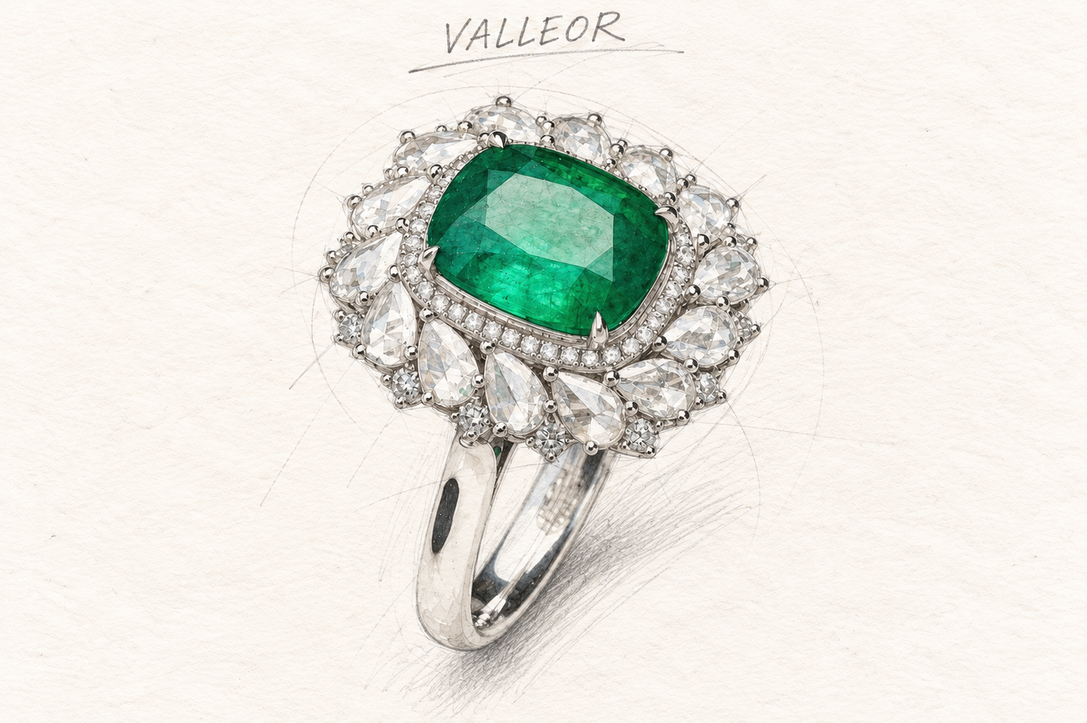 Colombian Muzo Emerald Ring design study