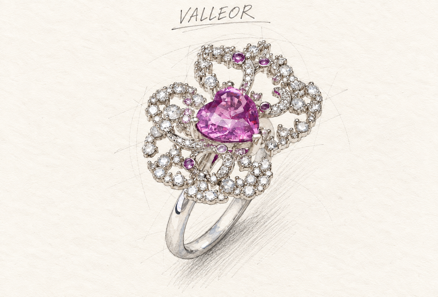 Purple Sapphire Ring design study
